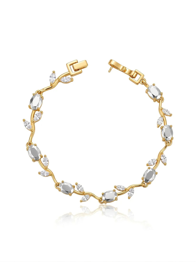 Exclusive Silver Gold Tulip chain Bracelet