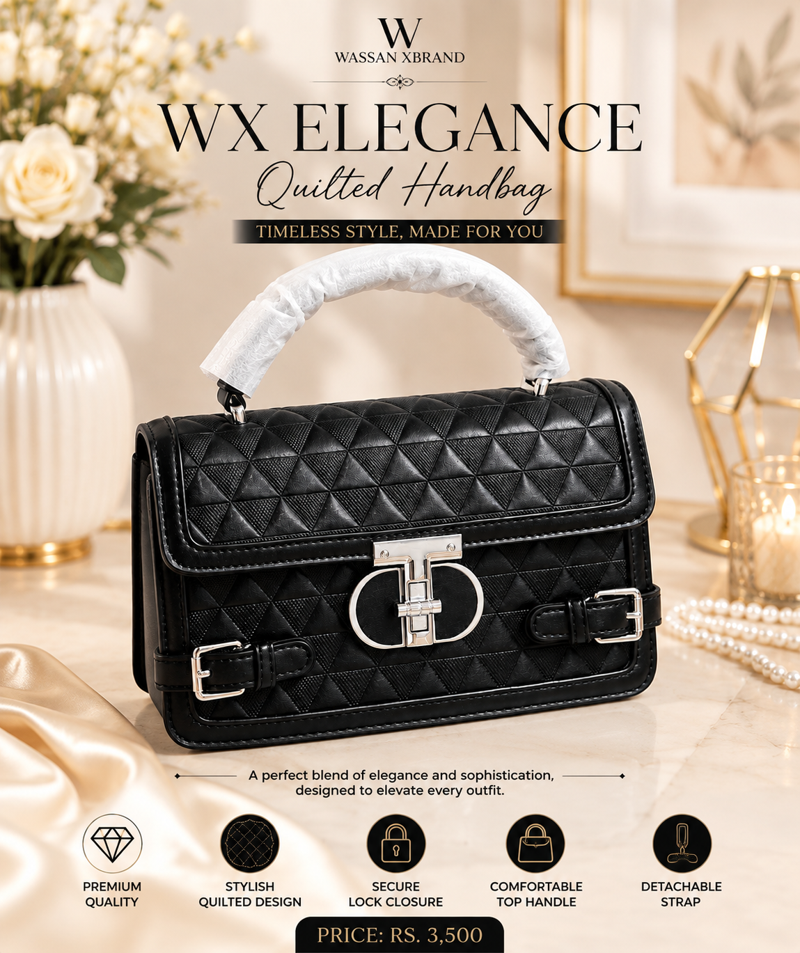 WX Elegance Quilted Handbag